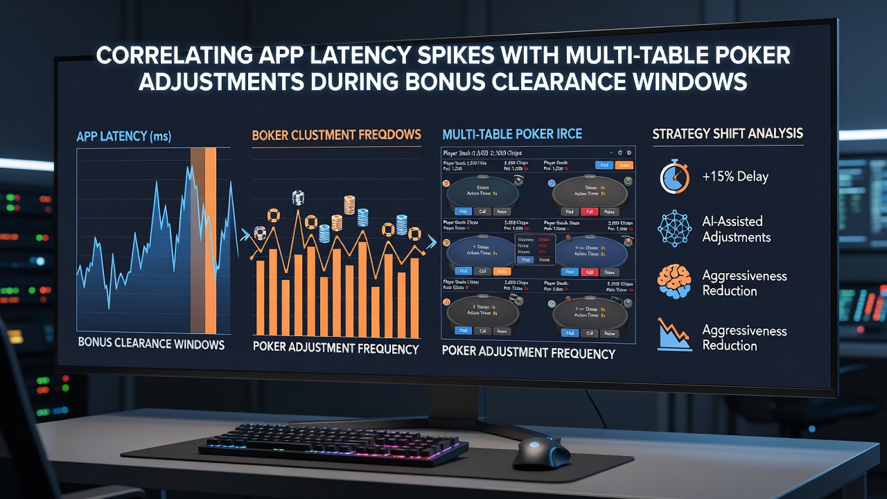 Graph illustrating latency spikes aligned with poker table adjustments over a 24-hour bonus window