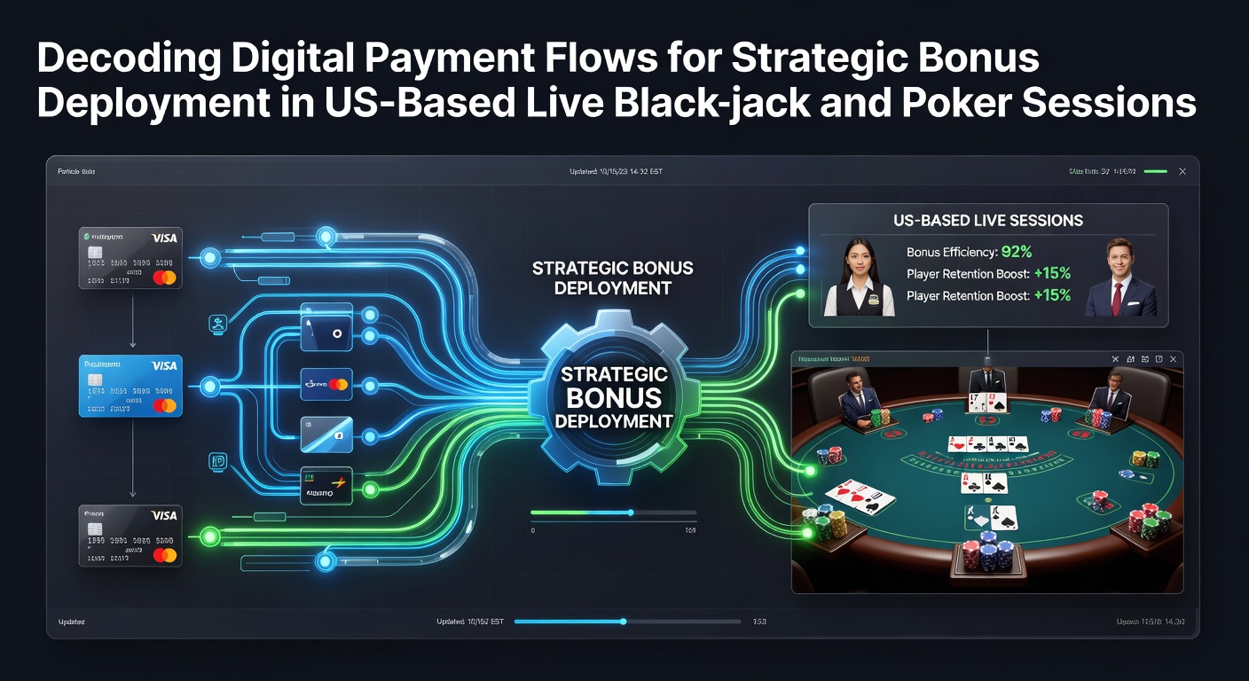 Digital transaction flows illustrated across a US casino gaming interface with live blackjack and poker elements