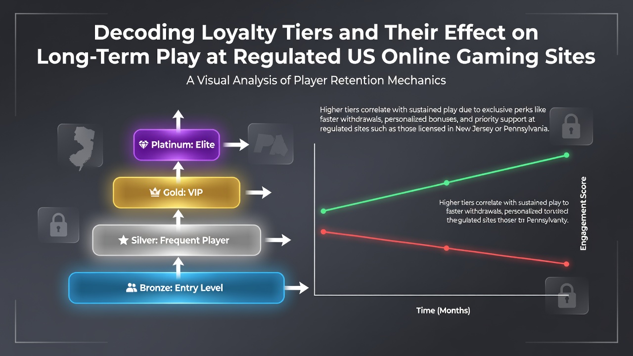 Overview of loyalty tier structures at regulated US online casinos showing progression levels and benefits