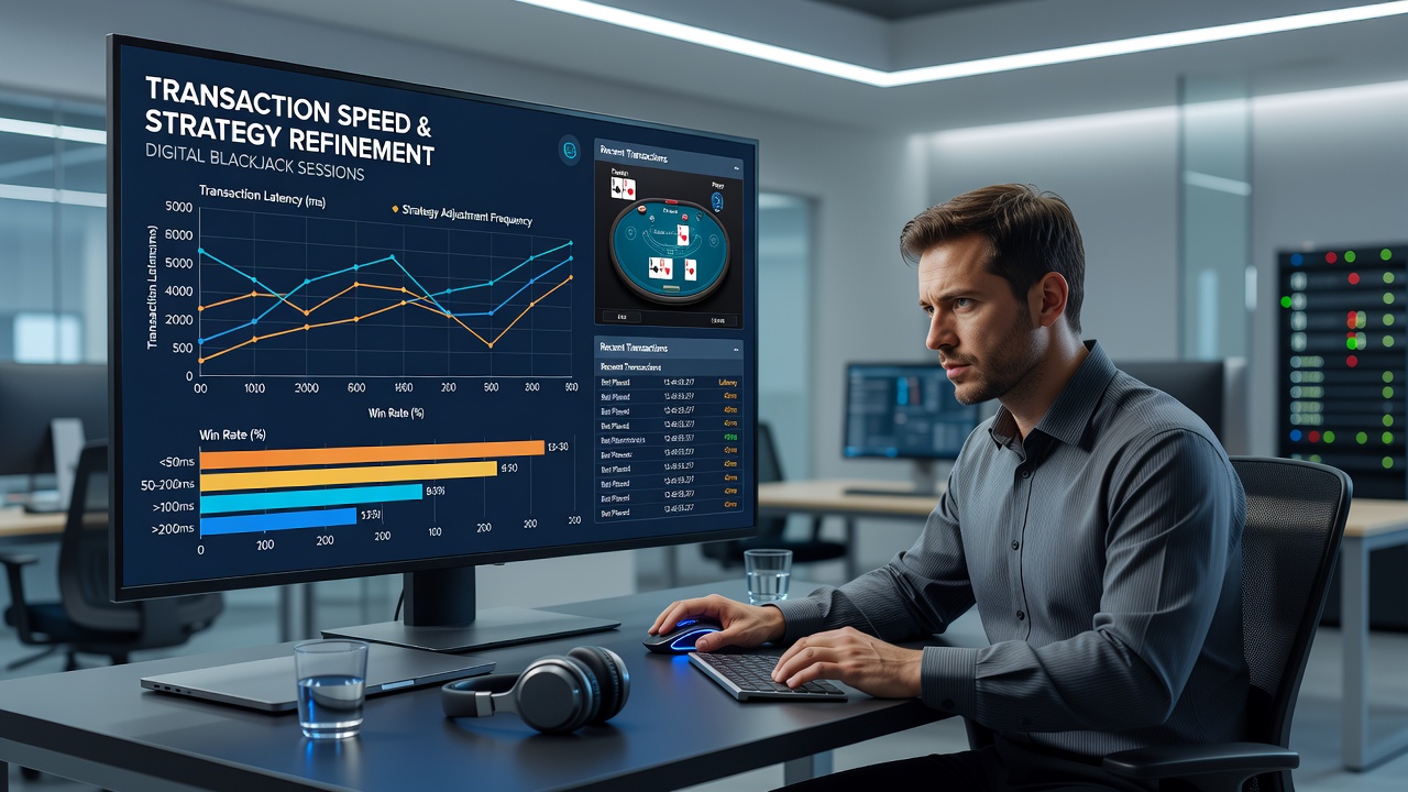 Digital blackjack interface showing rapid transaction confirmations during live sessions
