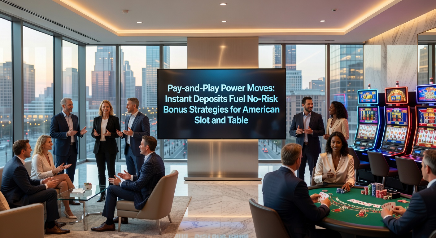 Close-up of a mobile screen displaying a successful instant deposit confirmation, with slot machine symbols and blackjack tables glowing in the background