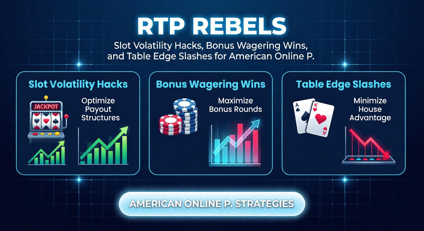 Vibrant slot machine reels spinning with high RTP symbols and bonus features highlighted for US players chasing volatility hacks