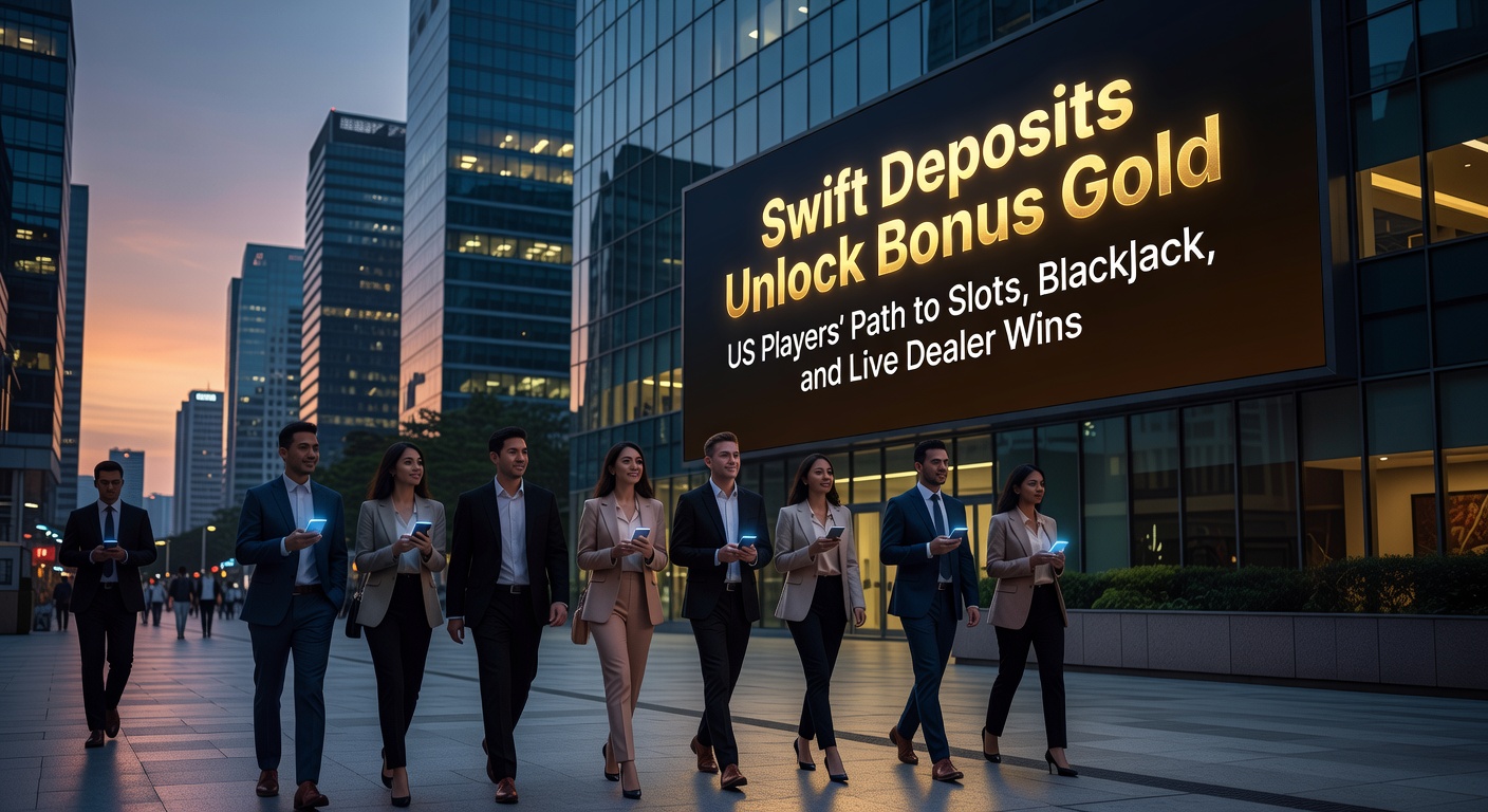 Vibrant casino floor with slot machines lighting up and players at blackjack tables, capturing the energy of quick-deposit action