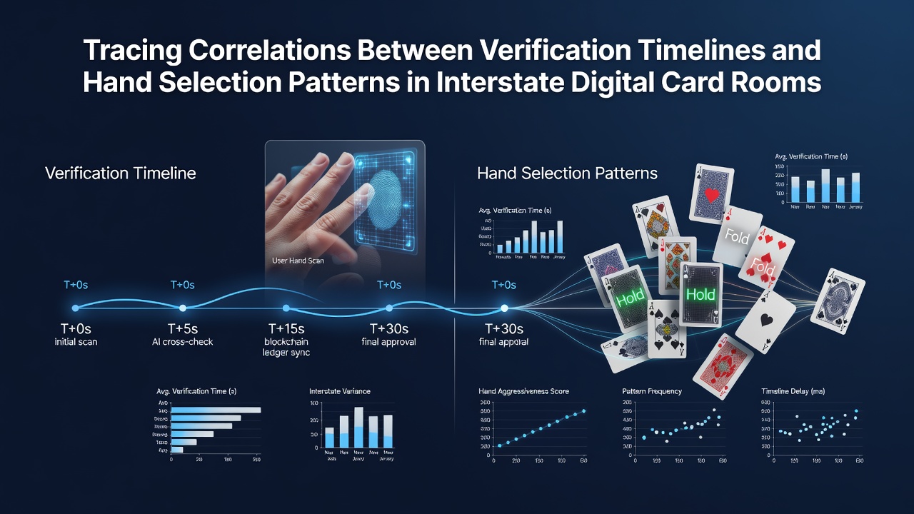 Digital card room interface showing verification progress alongside poker table statistics