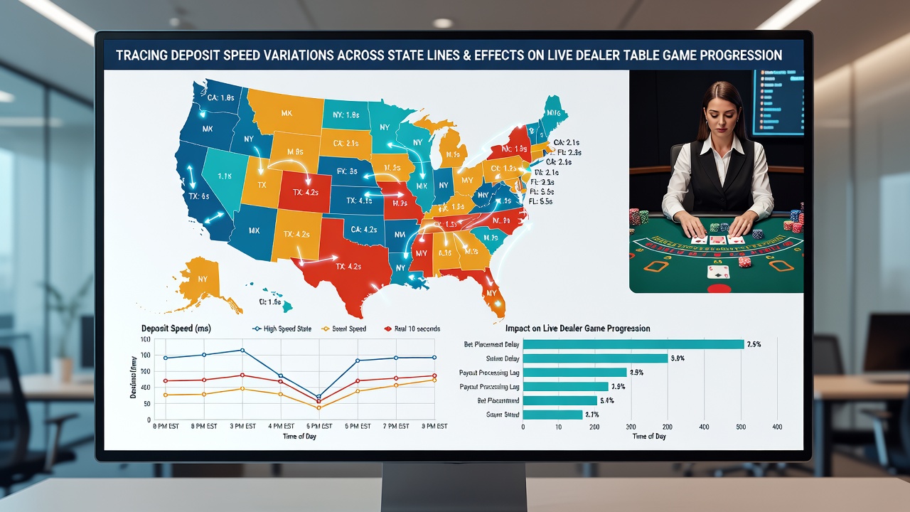 Live dealer table interface showing real-time chip balances and progression tracking across different state platforms