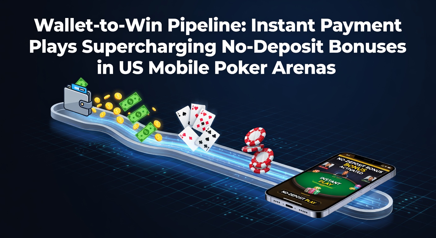 Digital wallet interface on a mobile poker app screen showing instant deposit for no-deposit bonus activation